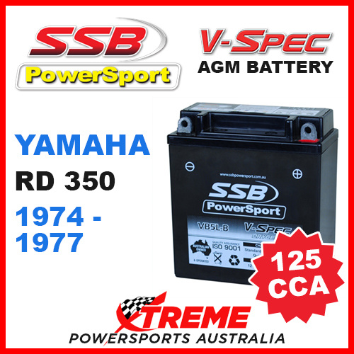 SSB 12V V-SPEC DRY CELL 125 CCA AGM BATTERY YAMAHA RD350 RD 350 1974-1977