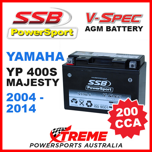 SSB 12V V-SPEC DRY CELL 200 CCA AGM BATTERY YAMAHA YP400S MAJESTY 2004-2014