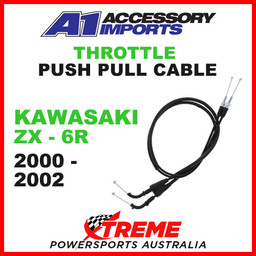 A1 Powerparts Kawasaki ZX-6R ZX6R 2000-02 Throttle Push/Pull Cable 53-404-10