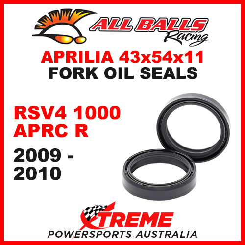 All Balls 55-120 Aprilia RSV4 1000 APRC R 2009-2010 Fork Oil Seal Kit 43x54x11