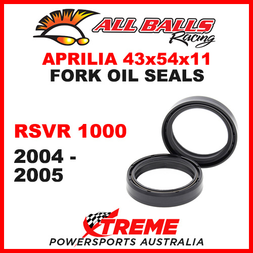 All Balls 55-120 Aprilia RSVR 1000 2004-2005 Fork Oil Seal Kit 43x54x11