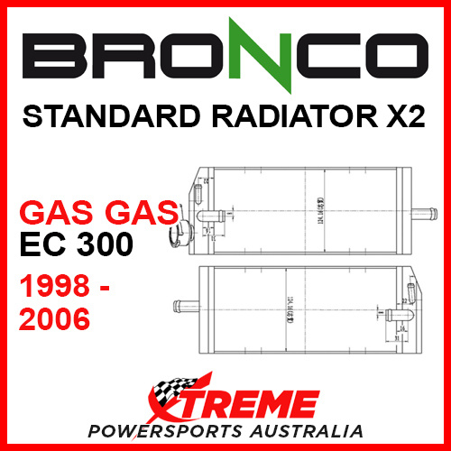 Psychic/Bronco GasGas EC300 EC 300 1998-2006 STANDARD Dual Radiator