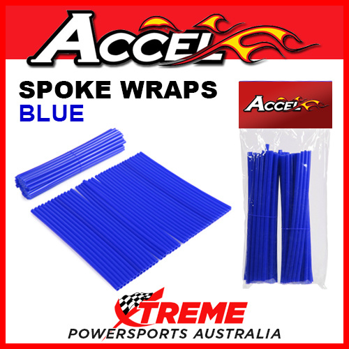 Accel Blue 21/18" Front & Rear Spoke Wraps Wheel Skins MX Dirt Bike Off Road