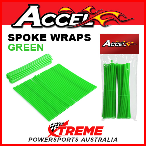 Accel Green 21/18" Front & Rear Spoke Wraps Wheel Skins MX Dirt Bike Off Road