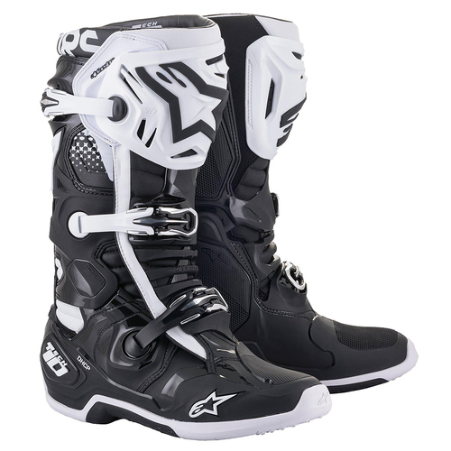 Alpinestars Tech 10 Adult Boots MX Black/White Size 7