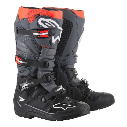 ALPINE STARS TECH 7 ENDURO BLK GRY RED FL