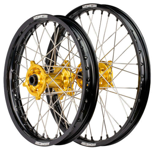 Axiom 14/12 Black/Gold Wheel Set for Yamaha YZ65 2018-2024