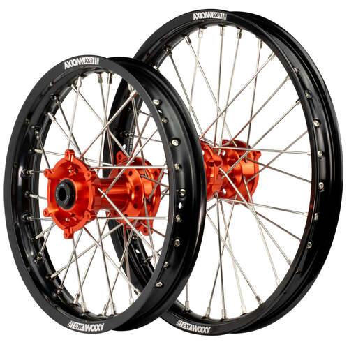 Axiom 17/14 Black/Orange Wheel Set for KTM 85SX 2021-2024