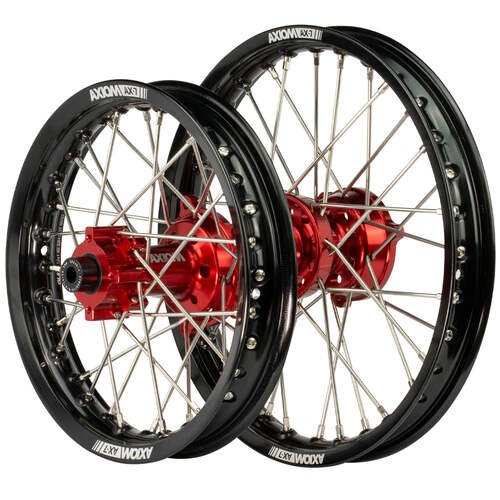 Axiom 14/12 Black/Red Wheel Set for Gas-Gas MC65 2021-2024