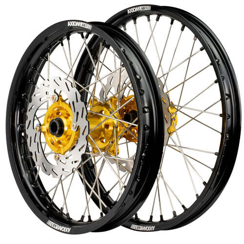 Axiom 21/18 Black/Gold Wheels Set + Discs for Honda CRF450RX 2017-2024