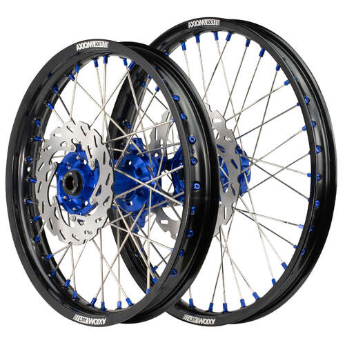 Axiom 21/19 Black/Blue Wheels Set + Discs for Honda CRF450R 2015-2024