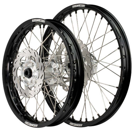 Axiom 21/19 Black/Silver Wheels Set + Discs for Honda CR125R 2002-2007