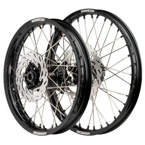 Axiom 21/18 Black/Black Wheels Set + Discs for Gas-Gas EC250 2021-2024