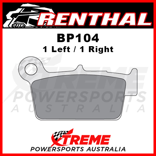 Renthal Yamaha YZ 450 2016-2018 RC-1 Works Sintered Rear Brake Pad BP104