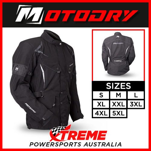 Mens Motorcycle Jacket Thermo Black Motodry Small