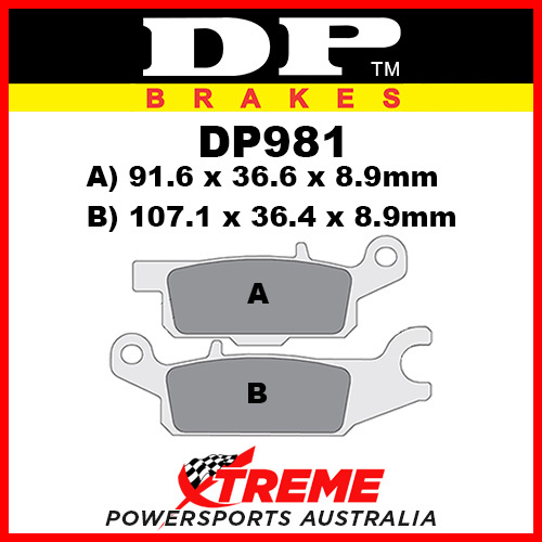 Yamaha YFM 550 Grizzly EPS 11-14 DP Brakes Sintered Metal Brake Pad