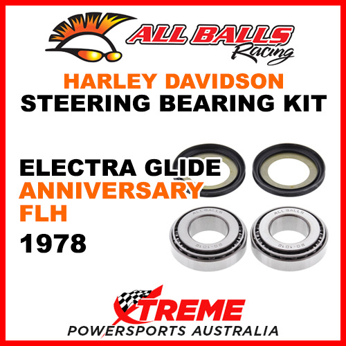 22-1032 HD Electra Glide Anniversary FLH 1978 Steering Head Stem Bearing Kit