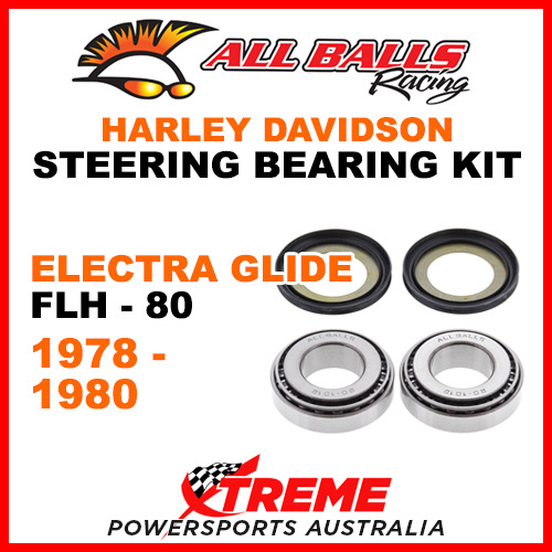 All Balls 22-1032 HD Electra Glide FLH-80 1978-80 Steering Head Stem Bearing Kit