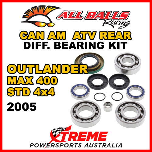 25-2069 Can Am Outlander MAX 400 STD 4x4 2005 ATV Rear Differential Bearing Kit