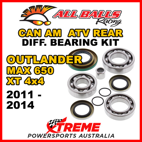 25-2086 Can Am Outlander MAX 650 XT 4x4 11-14 ATV Rear Differential Bearing Kit