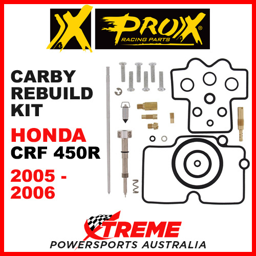 Pro-X Honda CRF450R CRF 450R 2005-2006 Carburetor Rebuild Kit 44.55.10465