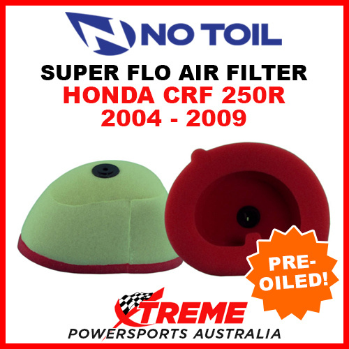 No Toil Honda CRF250R 2004-2009 Super Flo Flame Resistant Air Filter Element