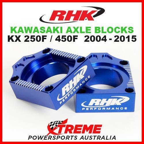 RHK MX AXLE BLOCK KIT BLUE KAWASAKI KXF 250 450 KX250F KX450F 2004-2015 MOTO