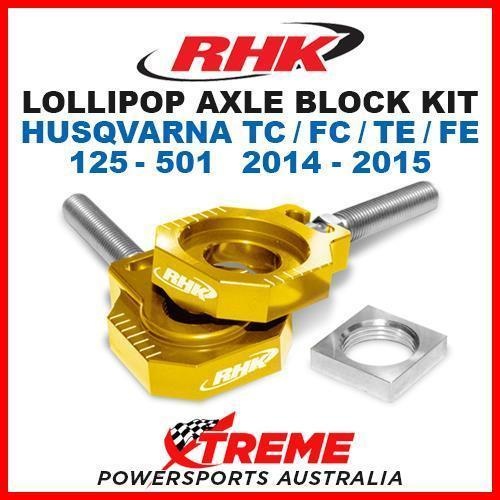 RHK LOLLIPOP AXLE BLOCK GOLD HUSQVARNA TC FC TE FE 125 250 350 450 501 2014-2015