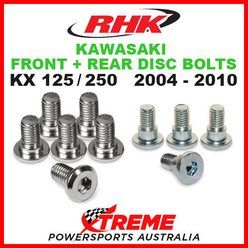 RHK FRONT + REAR HEAVY DUTY BRAKE DISC BOLT SET KAWASAKI KX125 KX250 2004-2010