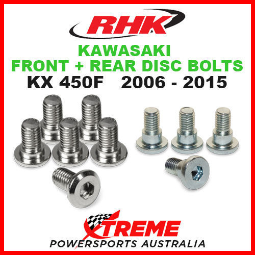 RHK FRONT + REAR HEAVY DUTY BRAKE DISC BOLT SET KAWASAKI KX450F KXF450 2006-2015