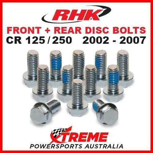 RHK FRONT + REAR HEAVY DUTY BRAKE DISC BOLT SET HONDA CR125 CR250 2002-2007 MOTO