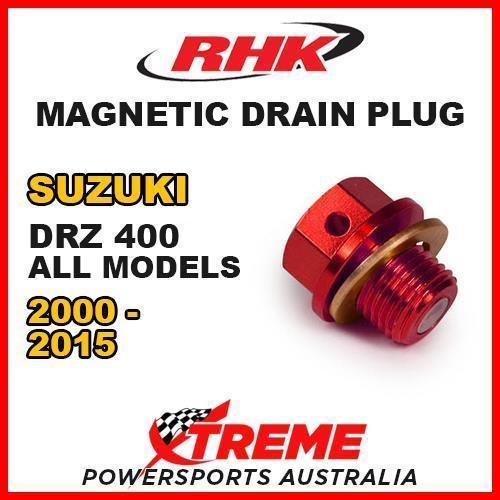 RHK MX MAGNETIC SUMP DRAIN PLUG RED For Suzuki DRZ 400 DR Z400 DR-Z400 00-2015 MOTO