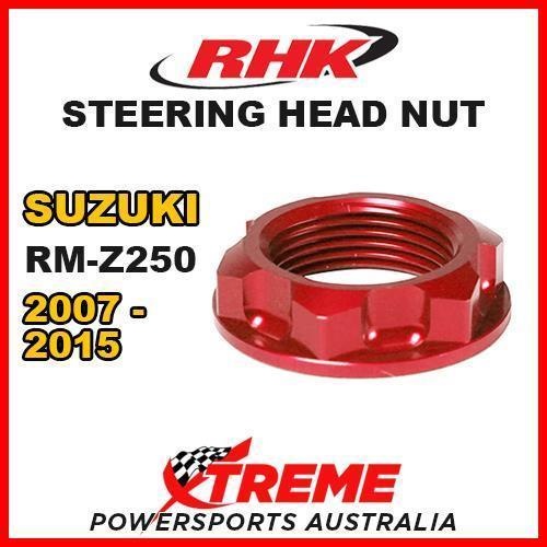 RHK MX STEERING HEAD STEM NUT RED For Suzuki RMZ250 RM-Z250 RM Z250 2007-2015 MOTO