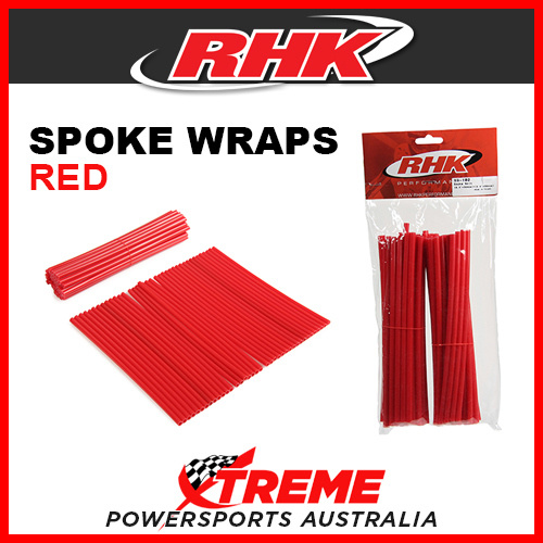 RHK Red Front & Rear Spoke Wraps Skins 21/19" Wheel MX Dirt Bike Off Road