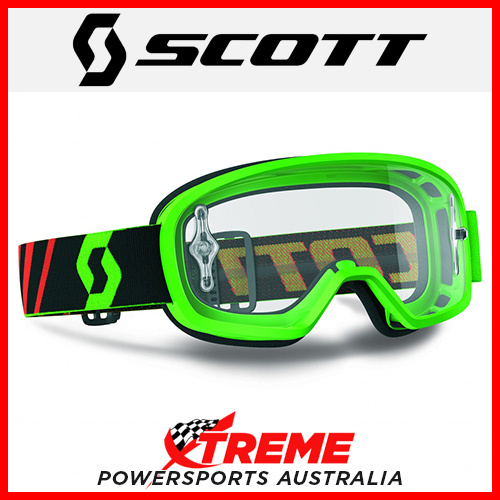 Scott Buzz Fluo Green Goggles With Clear Lens Motocross Dirt Bike