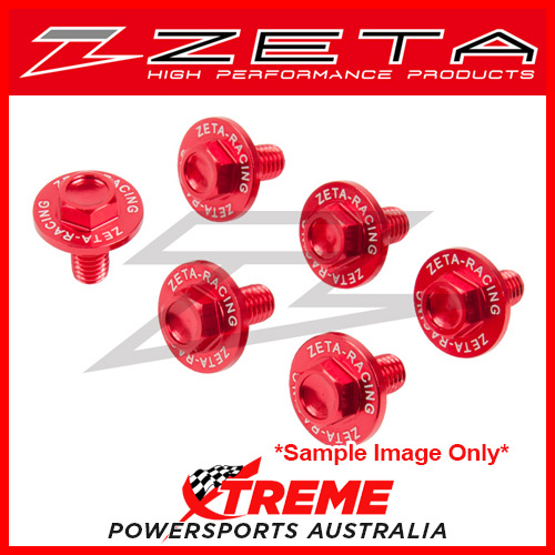 Zeta Honda CRF250RALLY 2017 6pcs Red Anodised Aluminium Fork Guard Bolt Set ZE88-9112