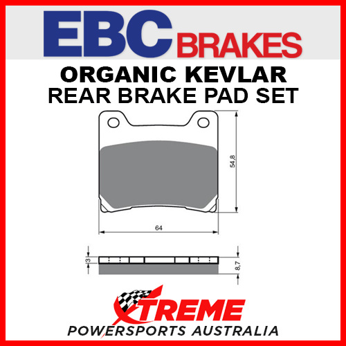 EBC Yamaha GTS1000A 1993-1994 Organic Rear Brake Pad FA088