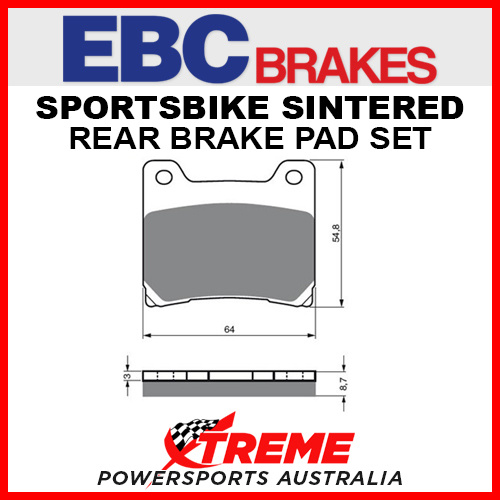 EBC Yamaha FZR1000 1987-1990 HH Sintered Rear Brake Pad FA088HH