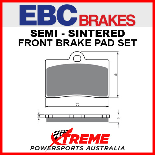 EBC VOR 530 SM 46mm 2002-2003 Semi-Sintered Front Brake Pads FA095V