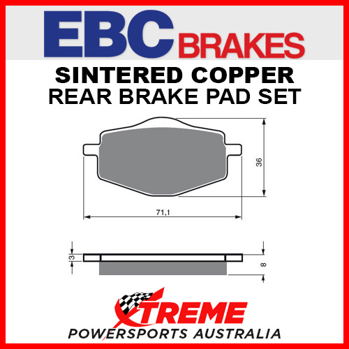 EBC Yamaha YZ250 1988 Sintered Copper Rear Brake Pad FA101R