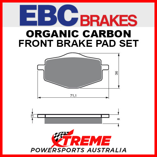 EBC Yamaha XT225 Serow 1993-1994 Organic Carbon Front Brake Pad FA101TT