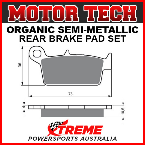 Motor Tech Gas-Gas EC300 Ohlins 2003-2007 Semi-Metallic Rear Brake Pads FA131