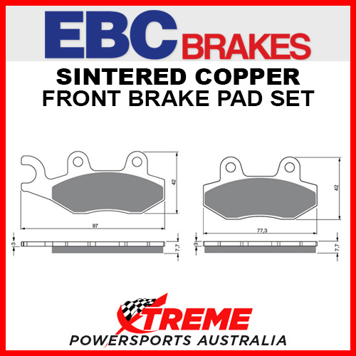 EBC Can-Am Commander 1000 12-13 Sintered Copper Right Front Brake Pad FA135R