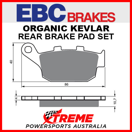 EBC Buell XB9S Lightning 2003-2004 Organic Rear Brake Pad FA140