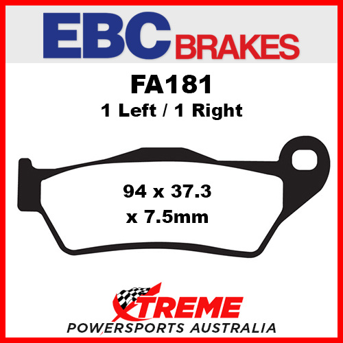 EBC Yamaha TT 600 K 1995-1996 Organic Carbon Front Brake Pad FA181TT