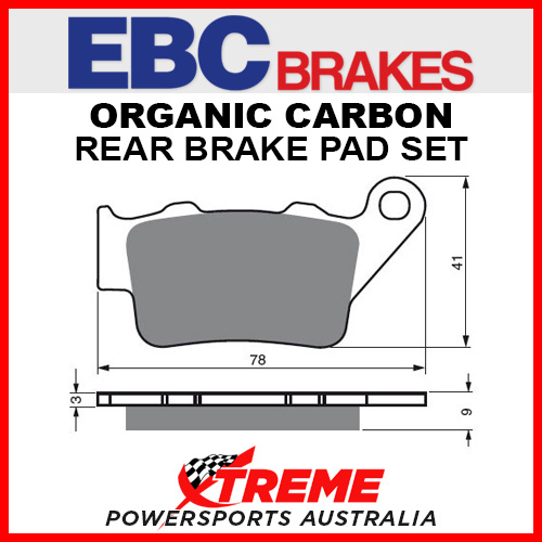 EBC Brakes Husqvarna CR125 1996-2005 Organic Carbon Rear Brake Pads FA208TT