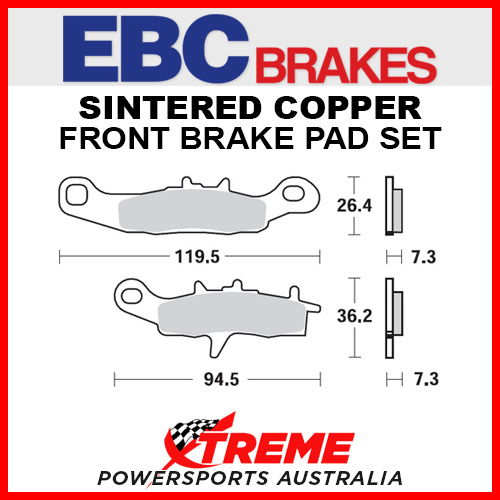 EBC Kawasaki KX80 Big Wheel 1997-2000 Sintered Copper Front Brake Pad FA258R