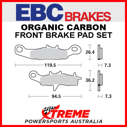 EBC Kawasaki KX80 Big Wheel 1997-2000 Organic Carbon Front Brake Pad FA258TT