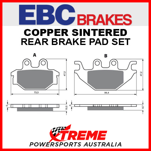 EBC Kawasaki KVF300 Brute Force 12-17 Copper Sintered Rear Brake Pads FA377R