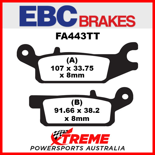 Yamaha YFM 700 Grizzly EPS 07-14 EBC Copper Sintered Brake Pads, FA443R